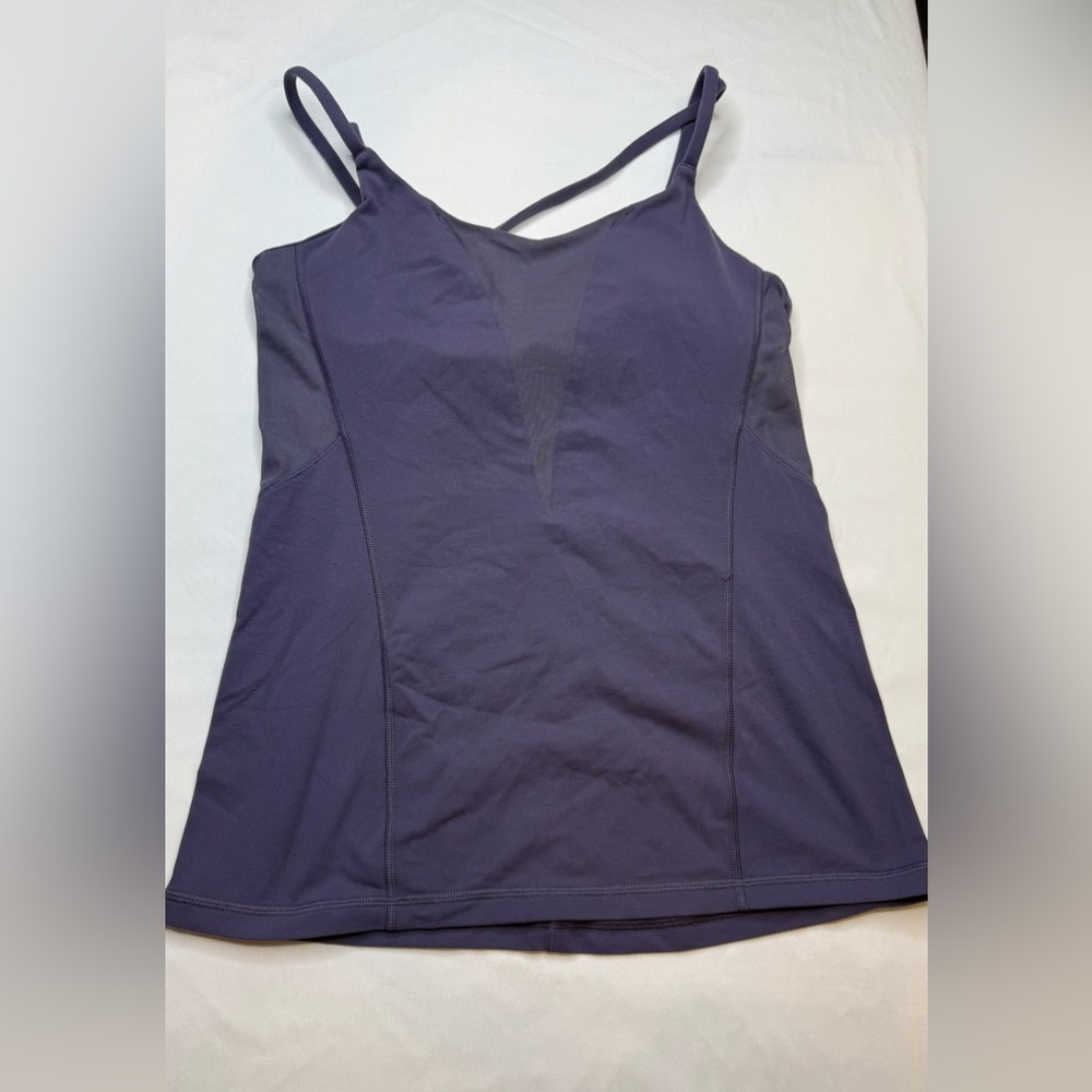 Lululemon Women's Purple and Sheer Tank Top
